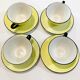 4 pastel yellow cups moulin des loups 50s