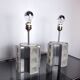 Pair of Poliarte Cubic lamps by Albano Poli, murano glass, Italy, 1960