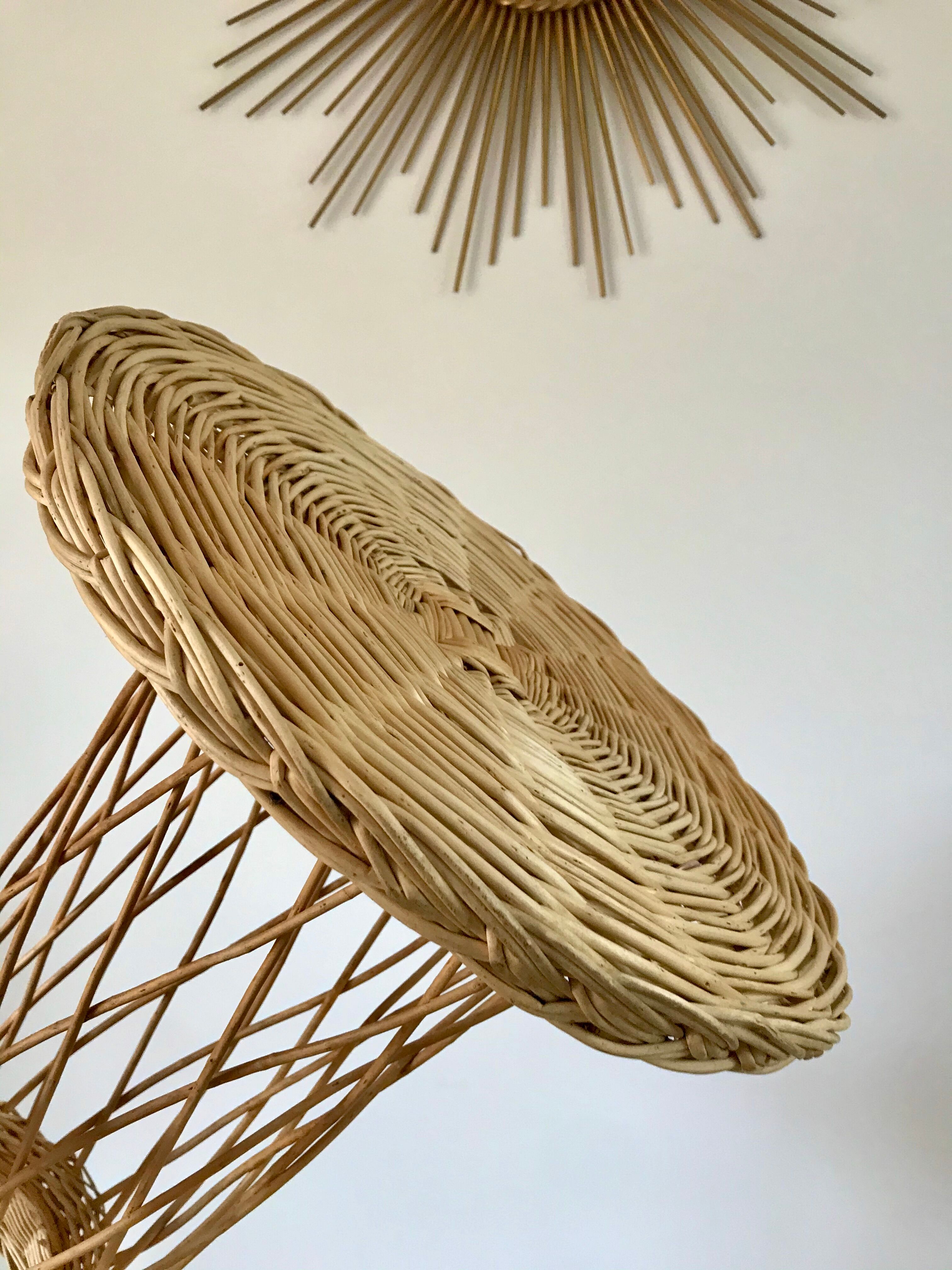 Rattan / bamboo side table 1960s-1970s