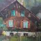 Chalet in the mountains, HST painting 40 x 50