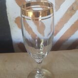 Set of 4 champagne flutes gold border