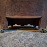 French antique bedside table in oak with walnut burl veneer, circa 1900.