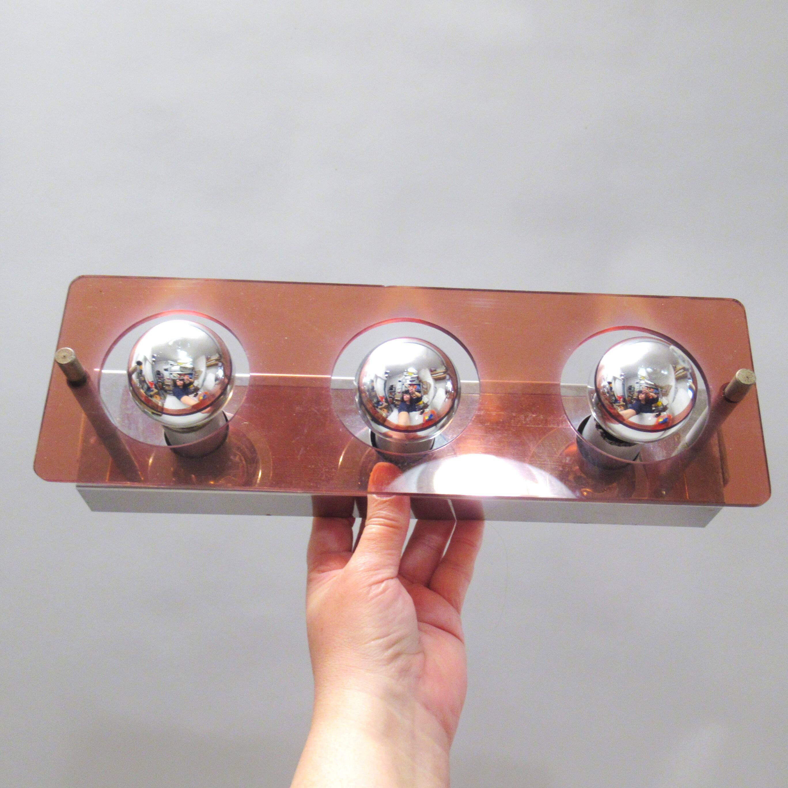 Jocelyne Trocmé Oxar three-light wall lamp from the 1970s.