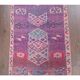 Vintage Turkish Oushak Handmade Cotton Purple Wool Runner Rug 80x348
