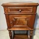 Antique bedside table in solid wood, turned base