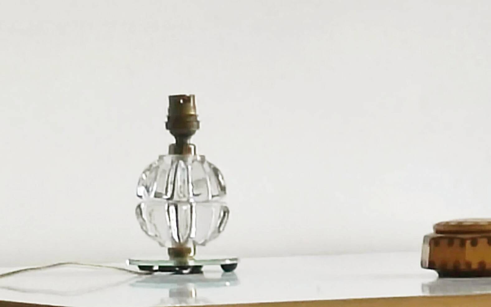 Lamp base in crystal, Avesn stone, brass and mirror.