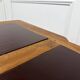 Bureau en teck anglais classique avec cuir marron