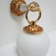 Hand sconce golden metal patinated opaline vintage
