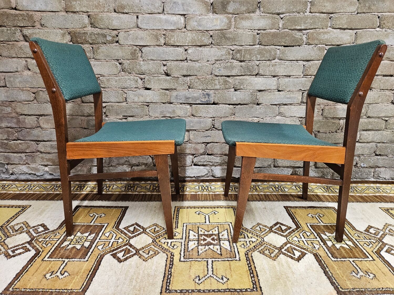 Pair of 1960 teak scandinavian chairs