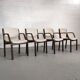 4 wooden and fabric chairs