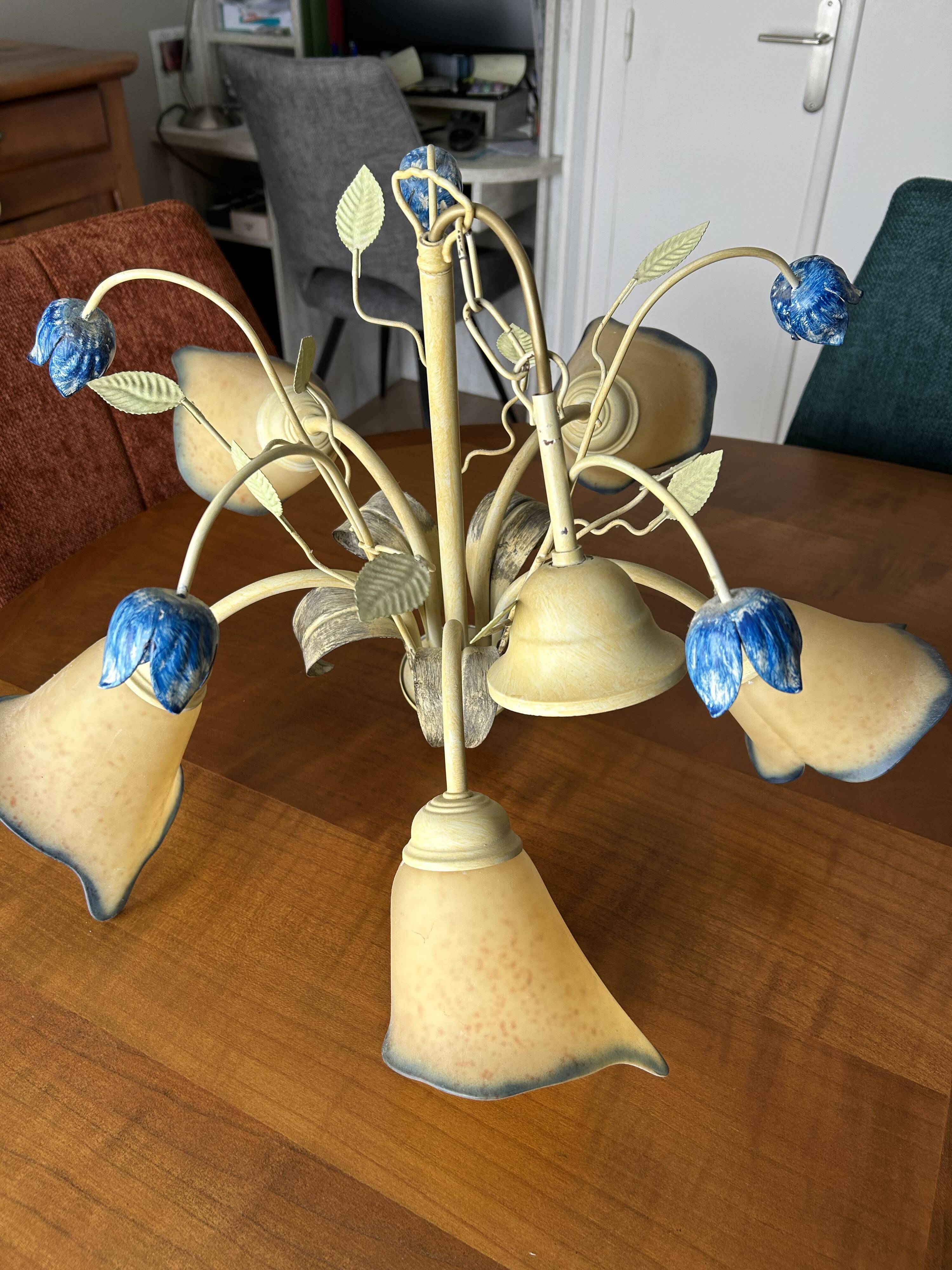 Lustres and 2 vintage lamps, Bulgarian brand, 90s/2000s.