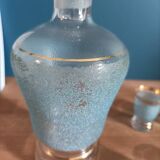 Sandblasted glass bottle service with golden edging Art Deco dp 0323120