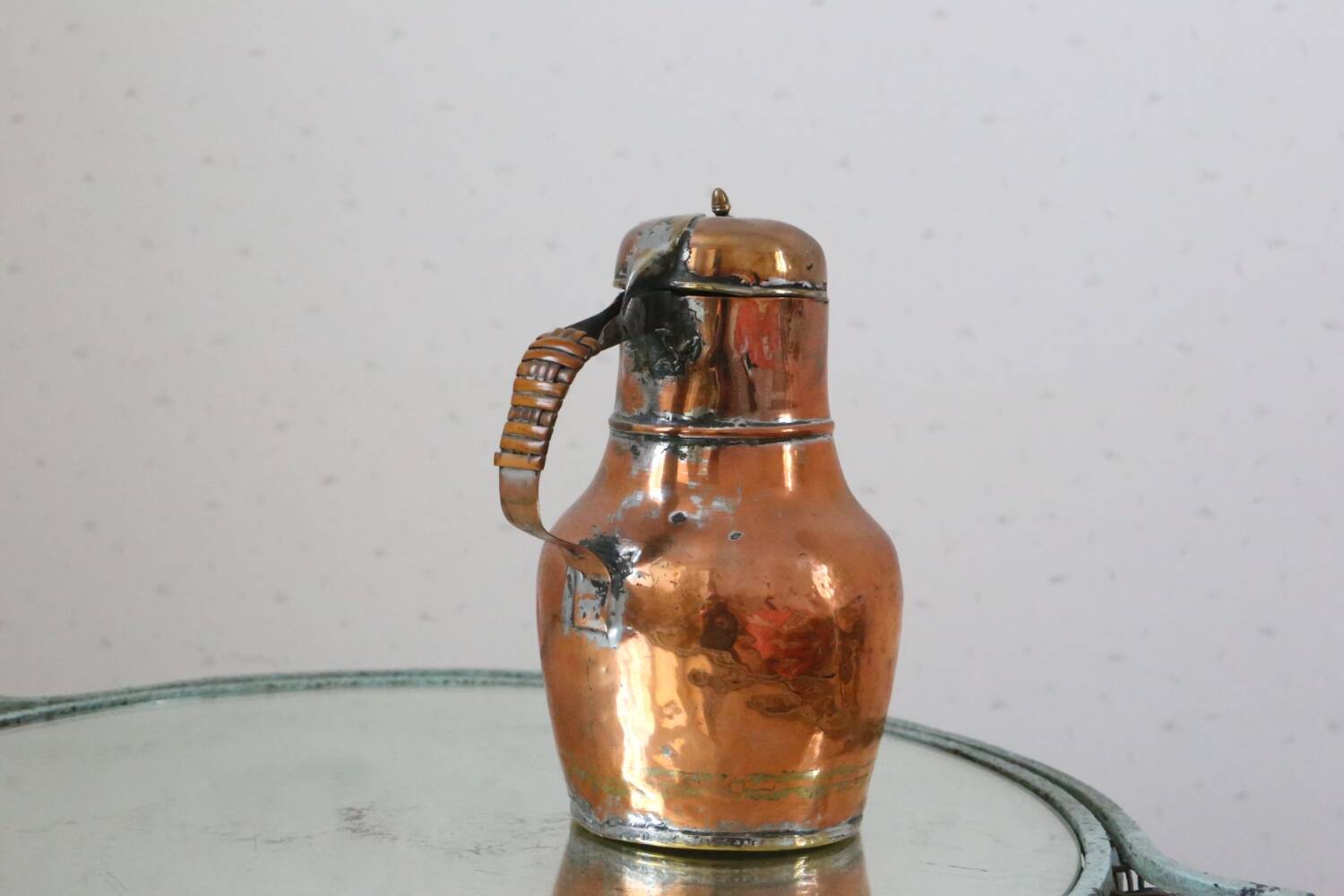 Antique coquemar, pitcher, antique copper, 19th century