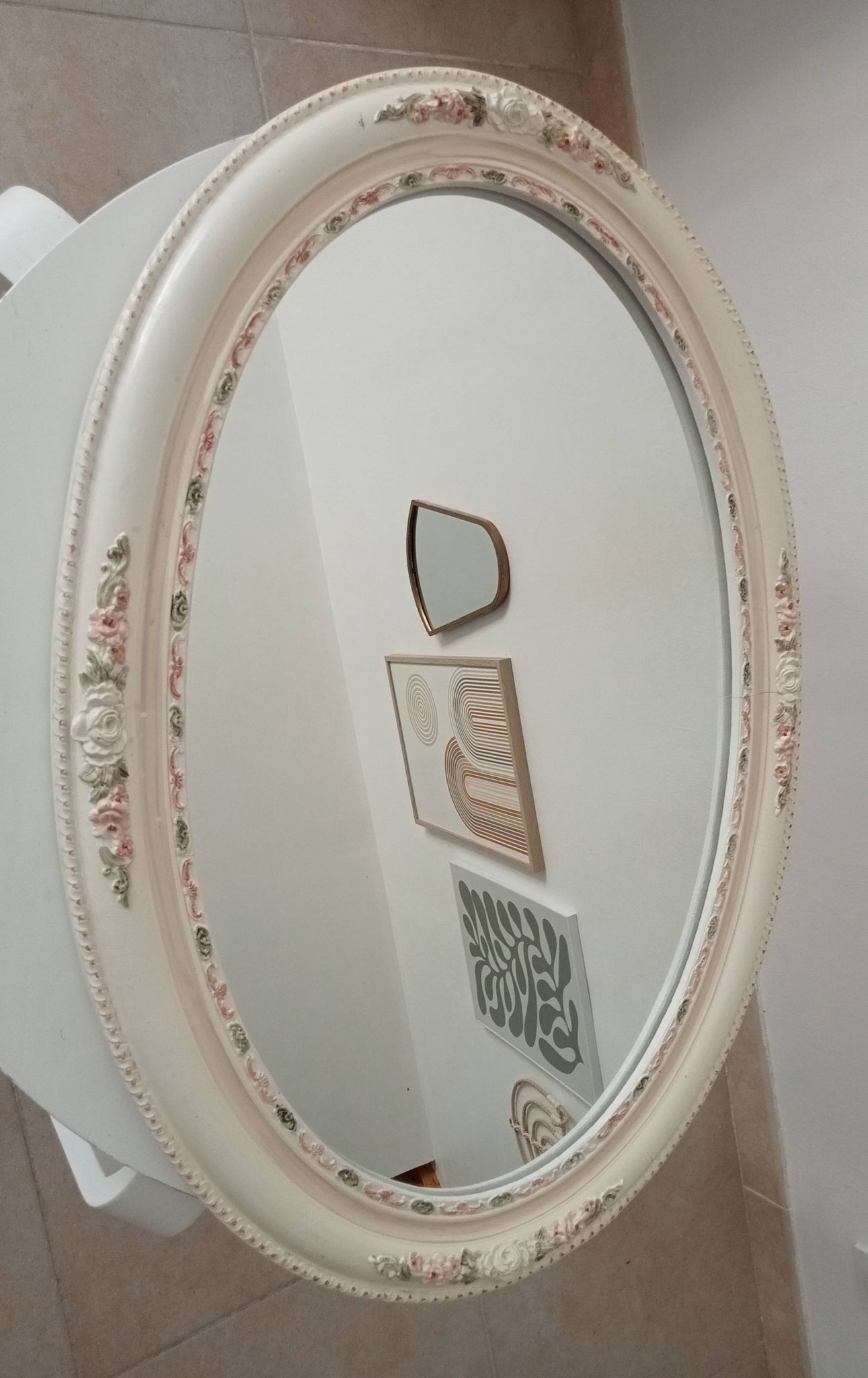 Miroir vintage en céramique années 60/70
