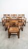 Set of 6 Brutalist dining chairs in Mid-century oak.