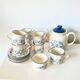 Vintage Staffordshire coffee set – blue grape decor – 1970s