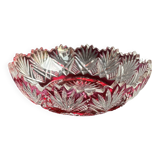 Overlay cut crystal salad bowl