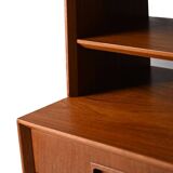 Vintage Scandinavian teak bookcase with drawers