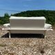 Danish Komfort white leather sofa