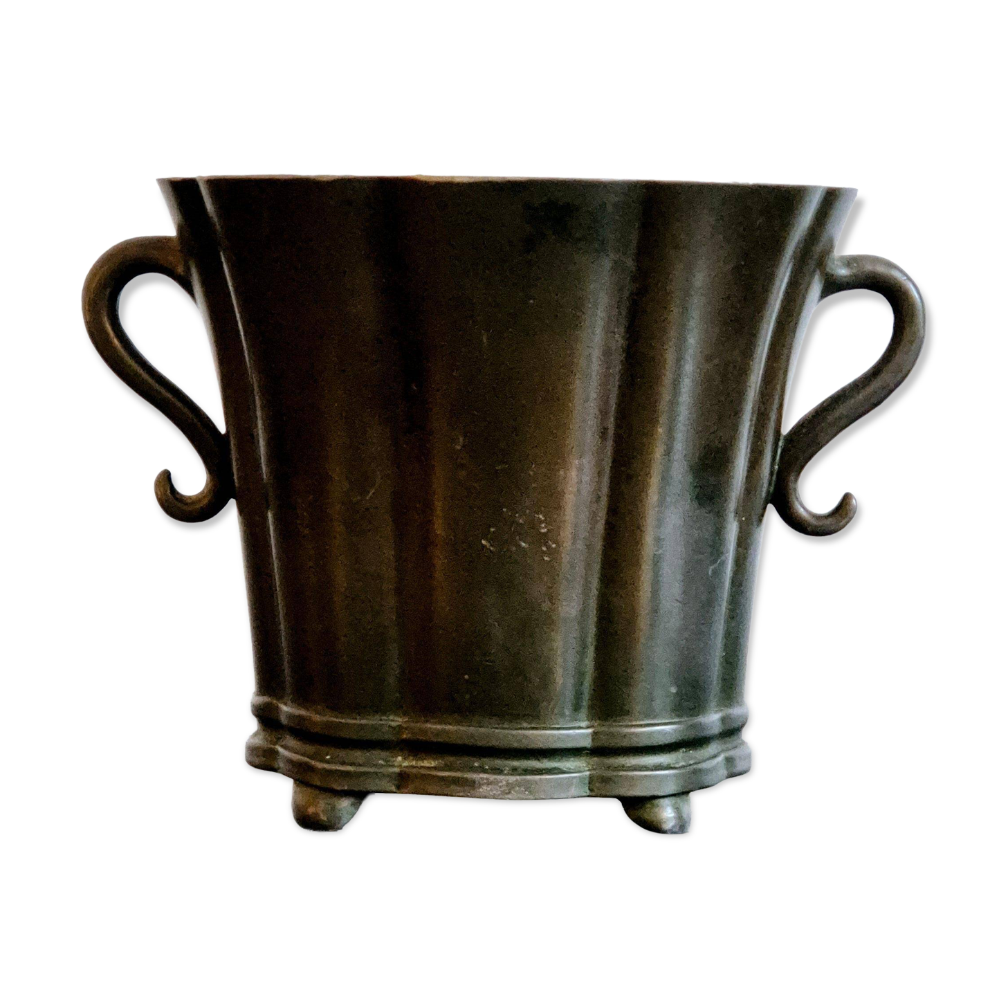 Danish metal vase Disko, by Just Andersen, 1920s/30s/Art Deco