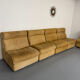 Modular camel leather sofa, 1980s vintage design.