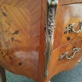 Old louis xv style marquetry chest of drawers