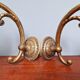 Paire d'appliques murales en bronze et verre rainuré Holophane