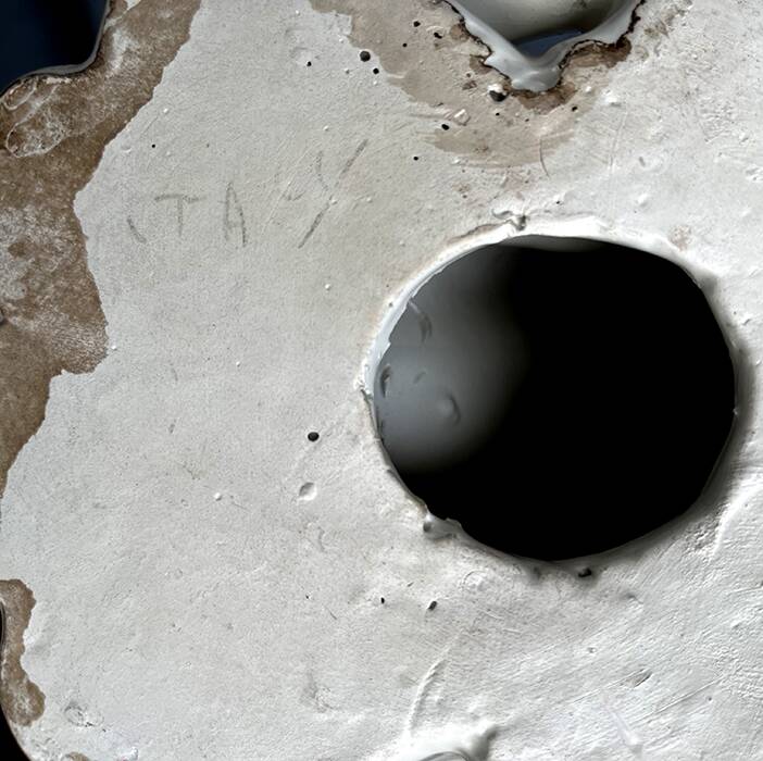 Enameled porcelain dog