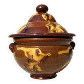 Antique glazed earthenware soup tureen
