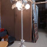 Lampadaire palmier blanc vintage 3 globes