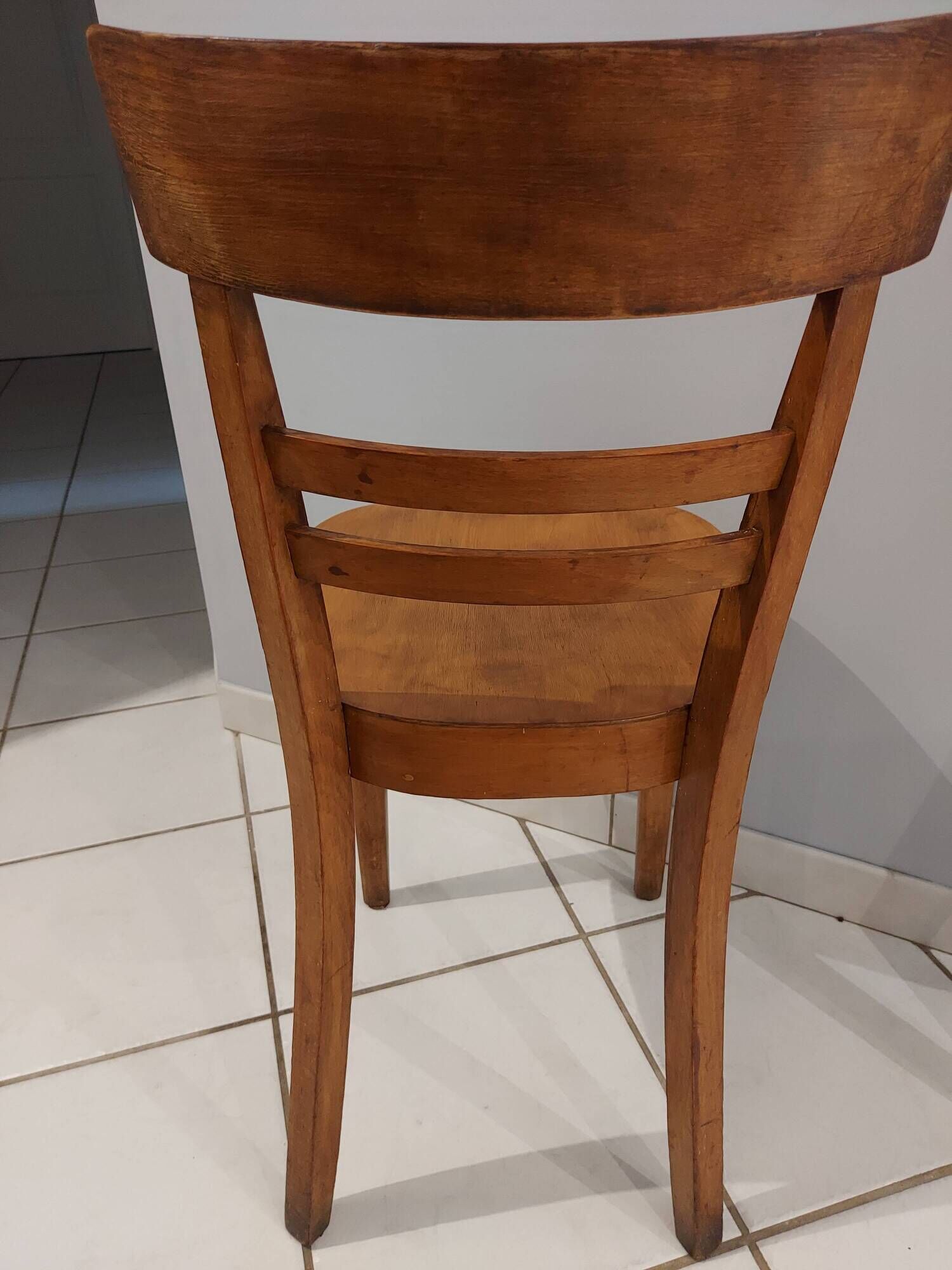 Suite of 8 chairs of Bistrot art deco Fischel 1950s