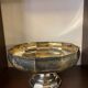 Hammered silver metal cup on stand, tweek-shaped, 1970s