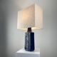 Danish blue ceramic table lamp by Désirée Stentoj, 1960.