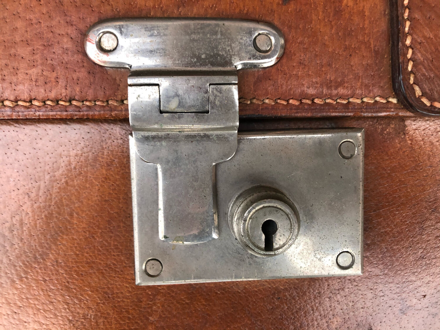 Art deco saddle leather trunk by old england paris