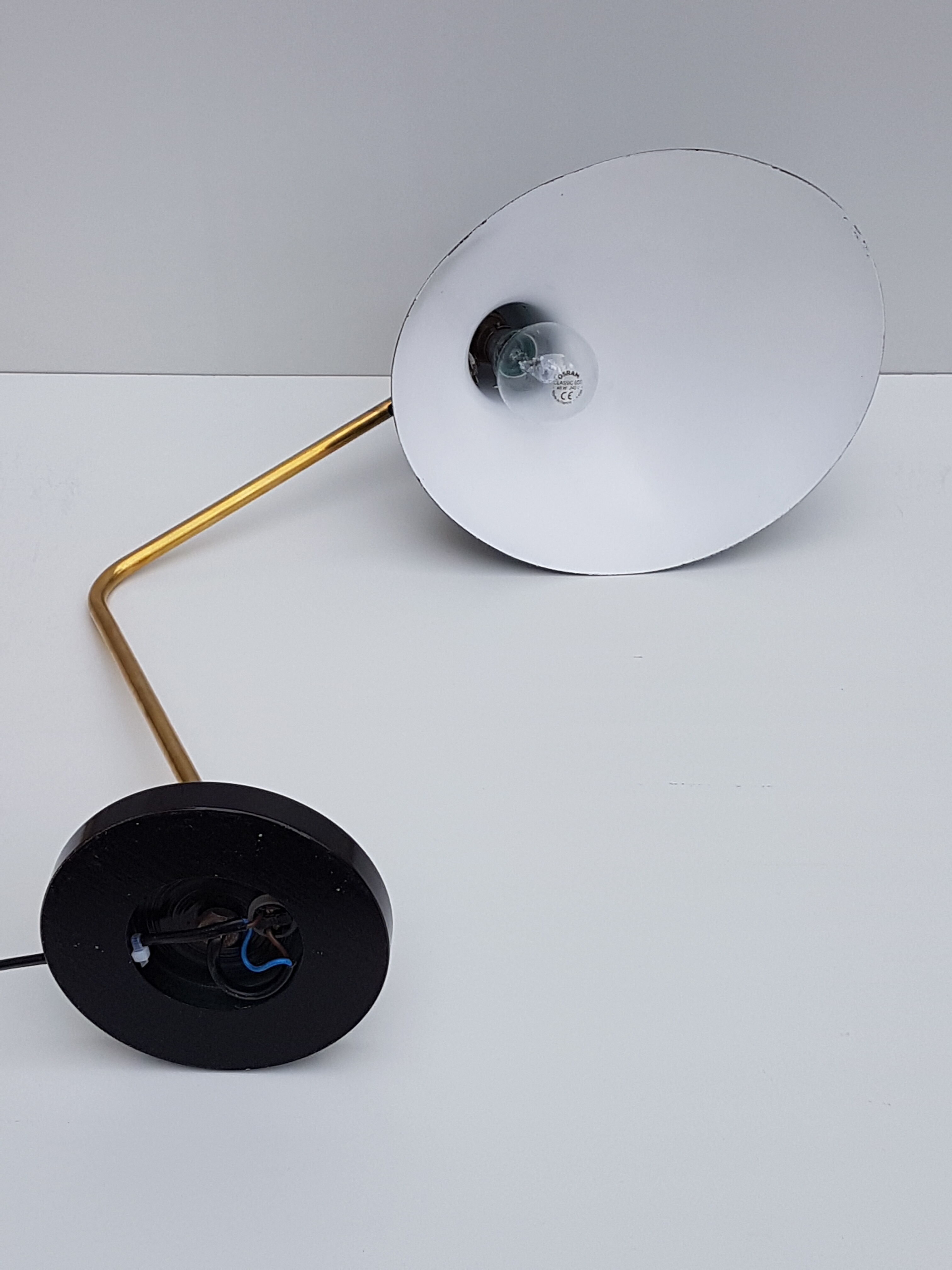 Black office vintage lamp by Jean Boris Lacroix - 1965