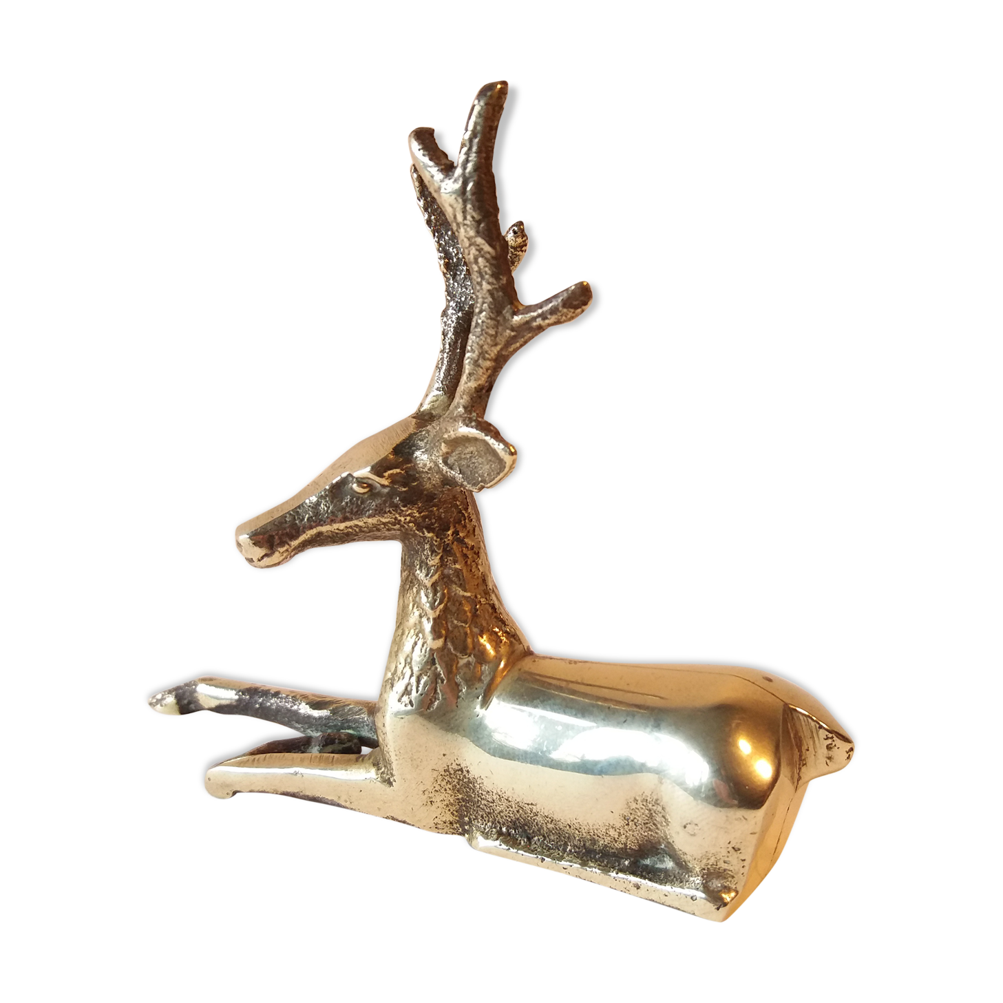 Cerf laiton doré vintage
