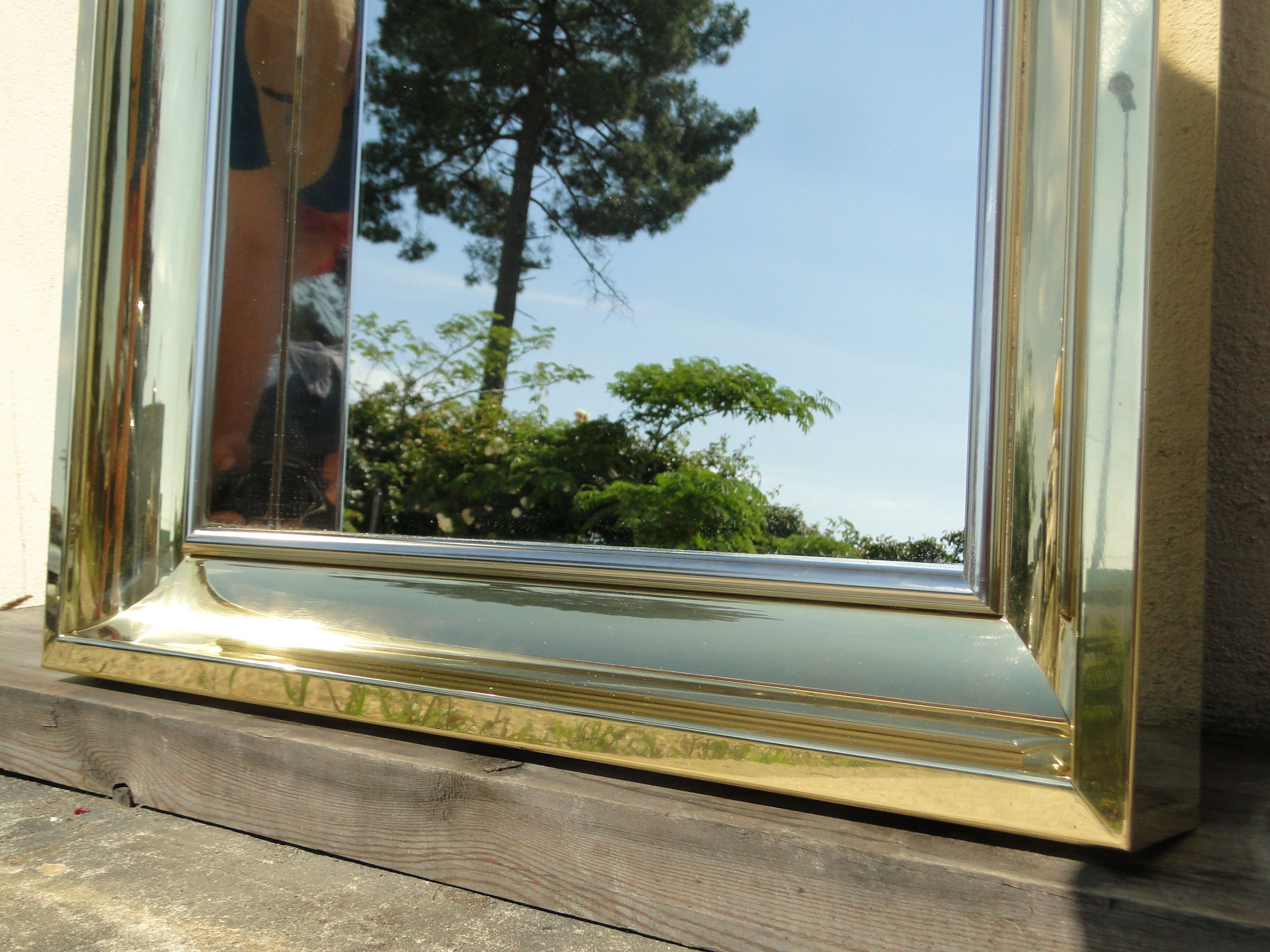 Vintage brass mirror 1970 France