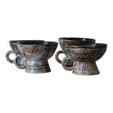 Set of 4 ceramic bowls by Jacques Pouchain for the Dieulefit Workshop.