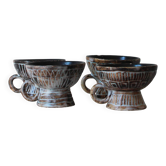 Set of 4 ceramic bowls by Jacques Pouchain for the Dieulefit Workshop.
