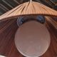 Suspension scandinave en rotin et verre opalin