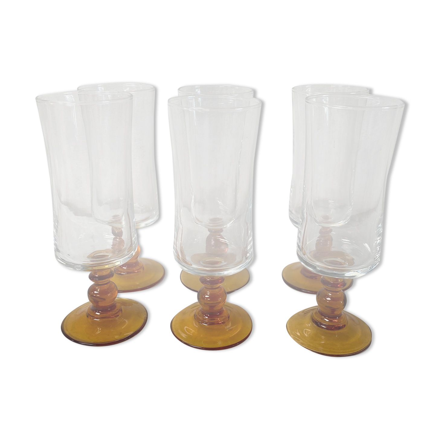 Set of 6 vintage champagne flutes