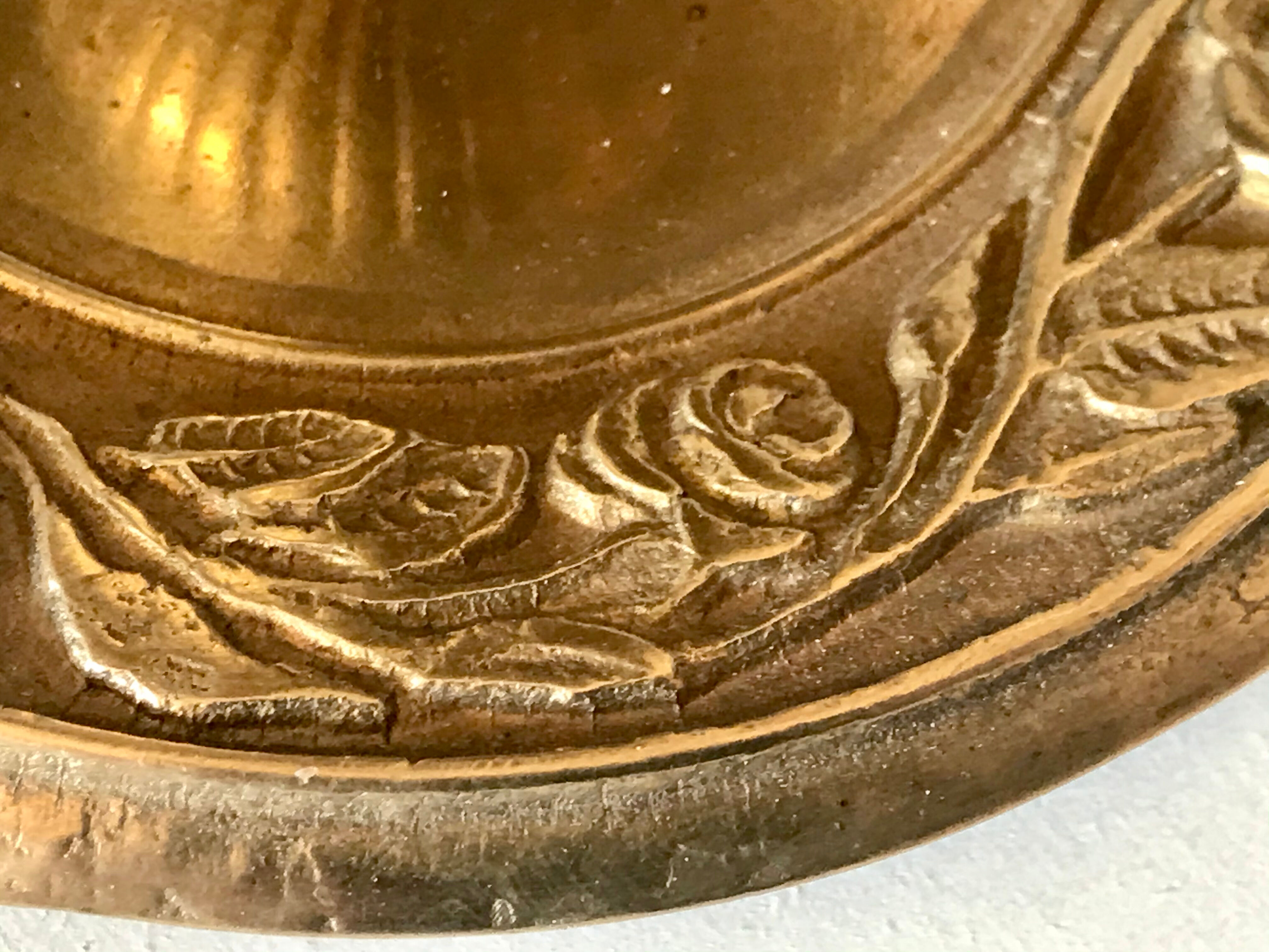 Art nouveau golden bronze candlestick