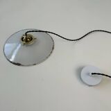 OLD INDUSTRIAL WHITE CONICAL ENAMEL SUSPENSION