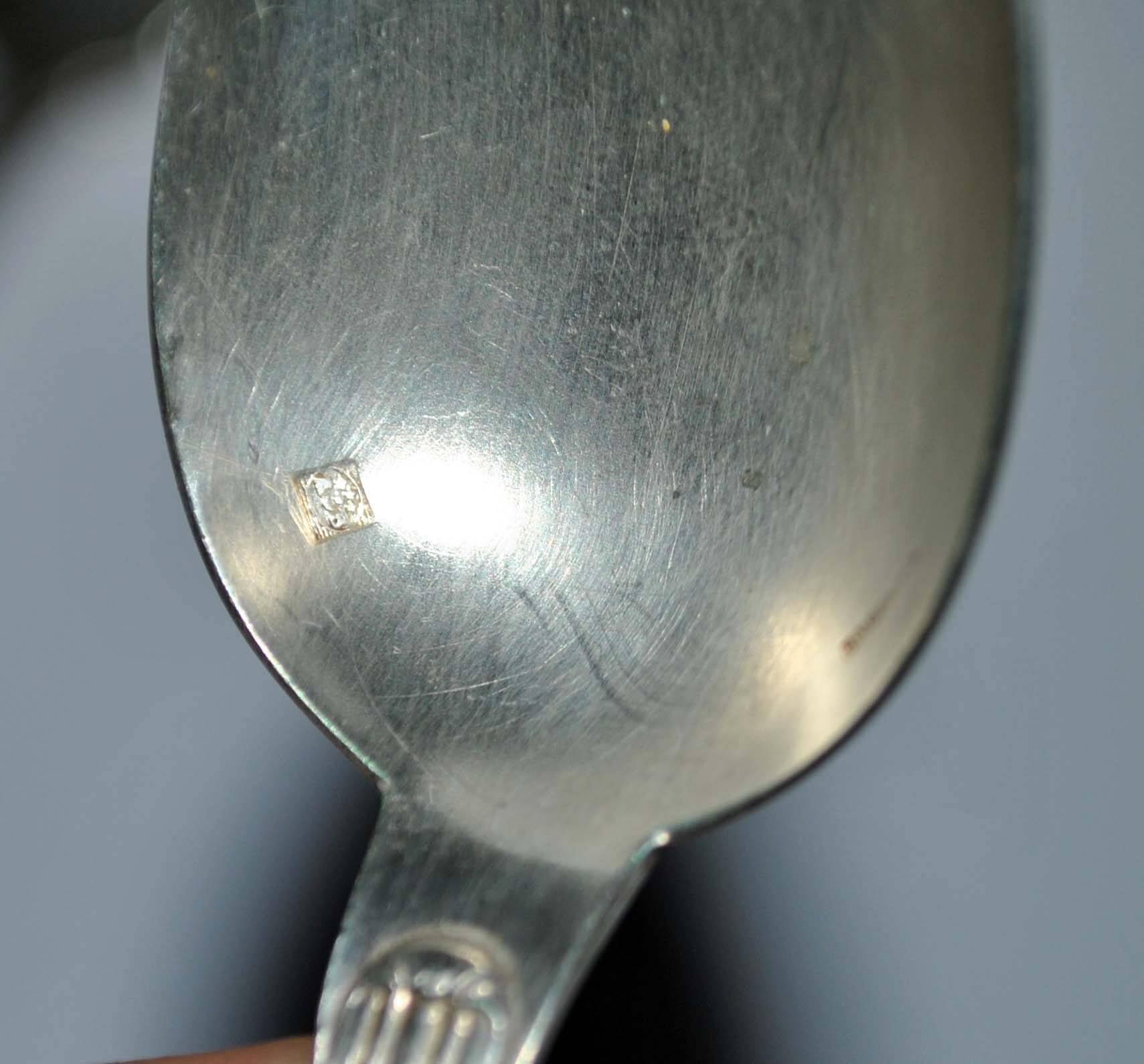 Set of 6 silver-plated coffee spoons Goldsmith Boulenger tulip frieze decoration 14cm