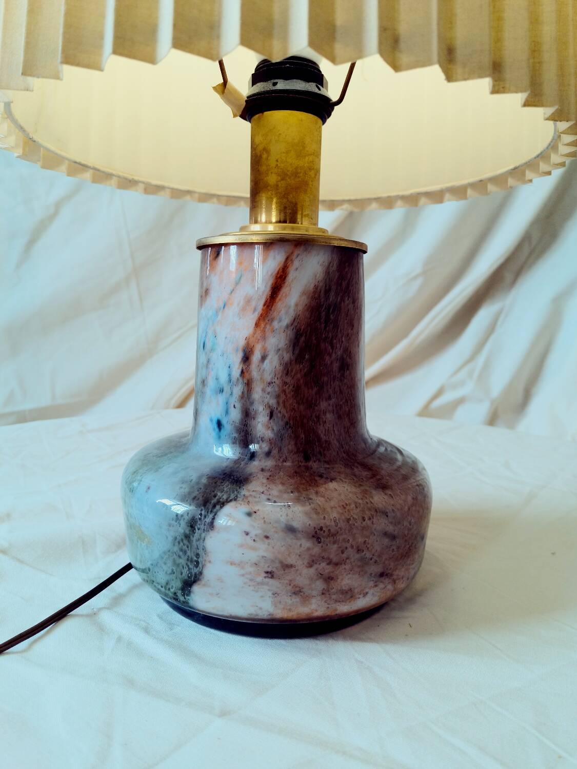 Murano glass and brass lamp, 1970