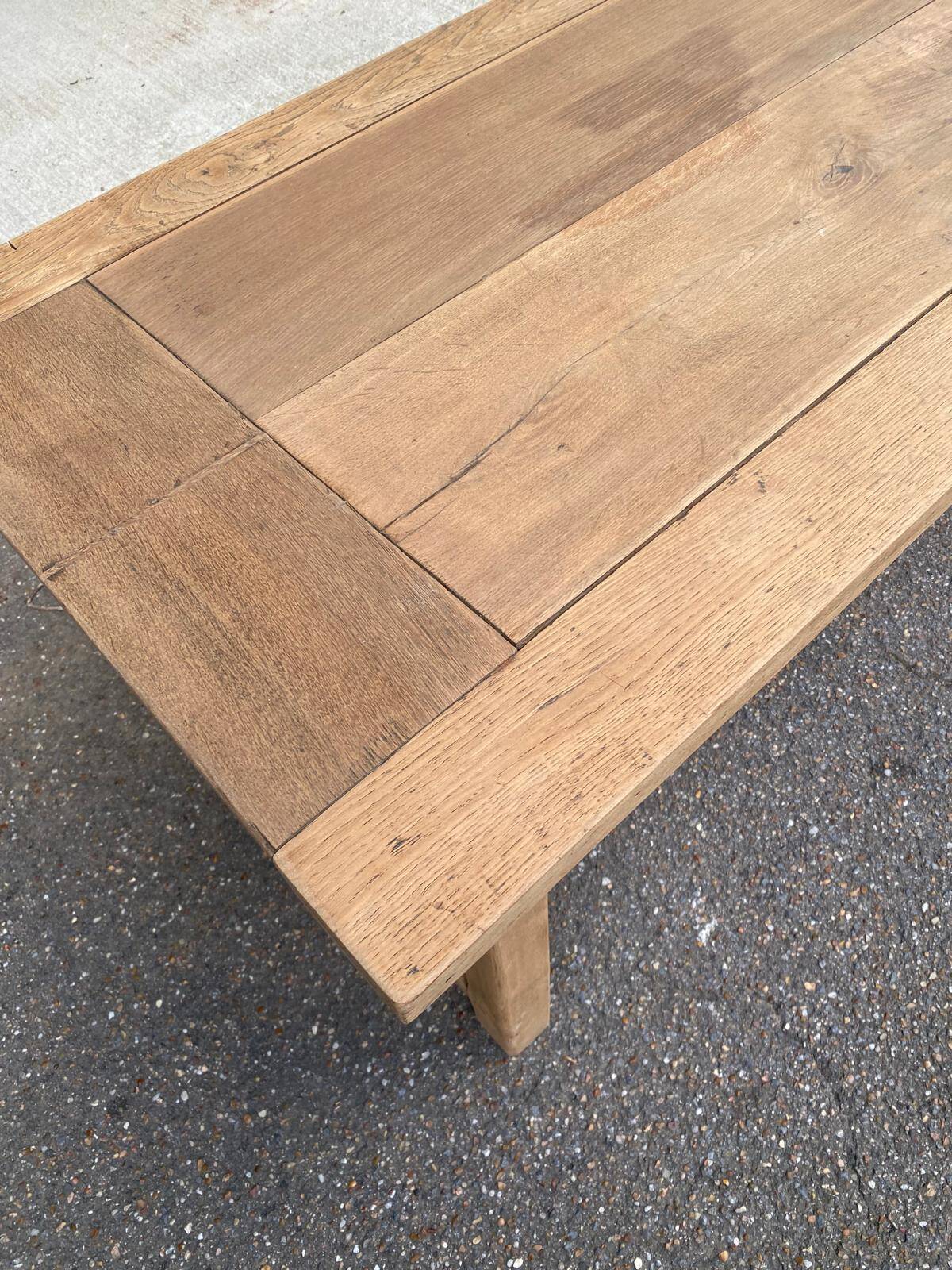 18th century farmhouse dining table renovated in solid oak 200cm