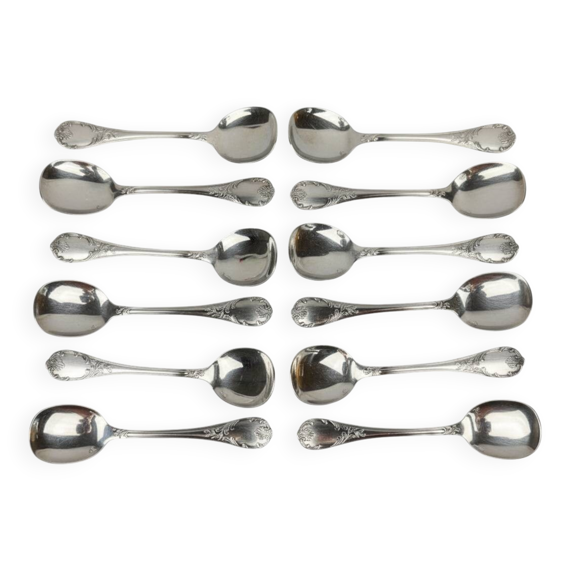 Set of 12 Christofle Marly ice cream spoons – new in blister pack, sealed original box.