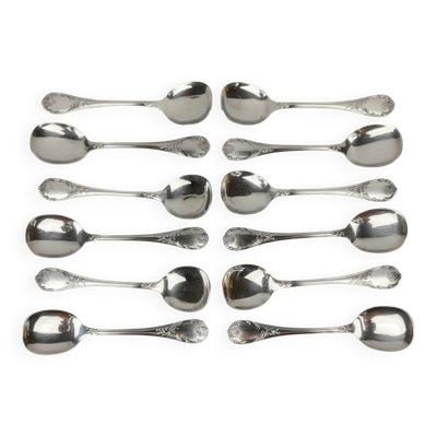 Lot de 12 cuillères à glace Christofle modèle Marly – neuves sous blister, boîte d’origine scellée