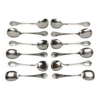 Set of 12 Christofle Marly ice cream spoons – new in blister pack, sealed original box.