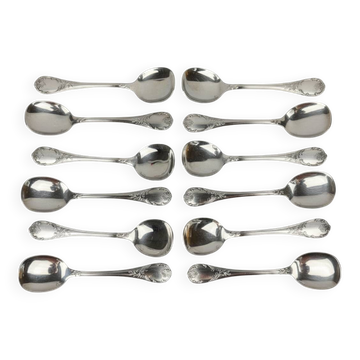 Lot de 12 cuillères à glace Christofle modèle Marly – neuves sous blister, boîte d’origine scellée